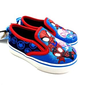 Marvel Spiderman Shoes Size 7 Boys Slip On Spidey Amazing Friends Footwear